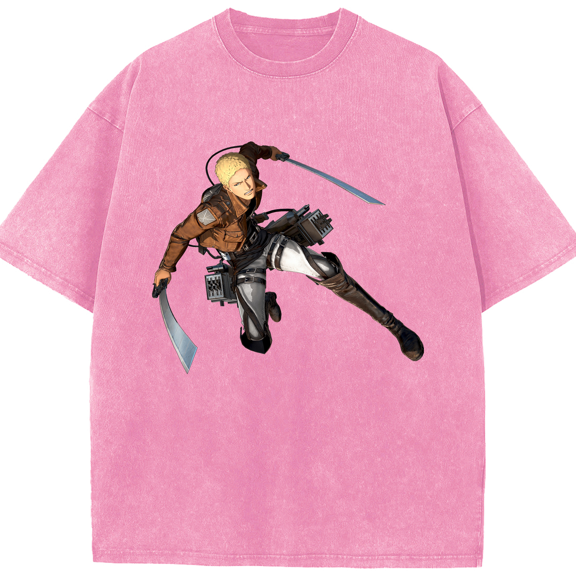 （画像用） 進撃の巨人 ライナー・ブラウン Attack on Titan Reiner Braun 綿100% ヴィンテージ風 半袖Tシャツ（フロントプリント）